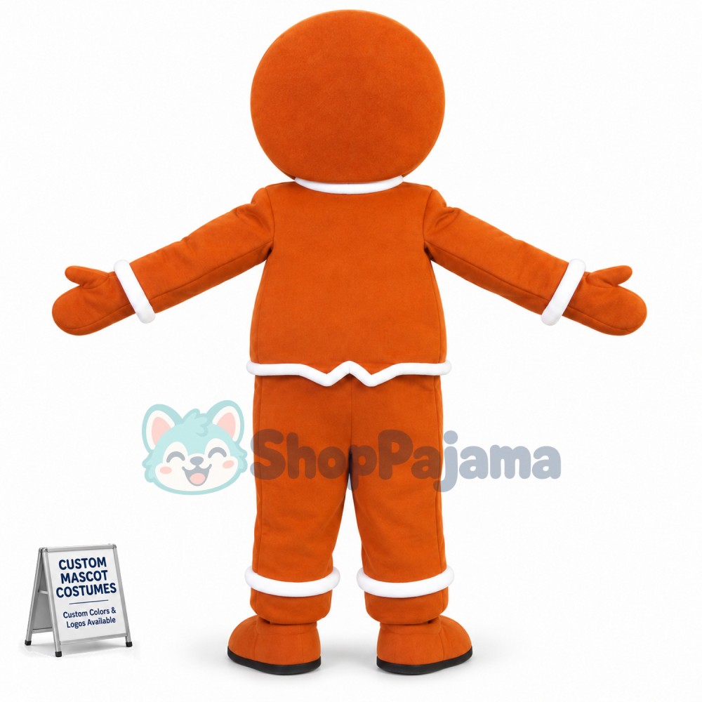 Christmas Frosting Gingerbread Man Mascot Costume