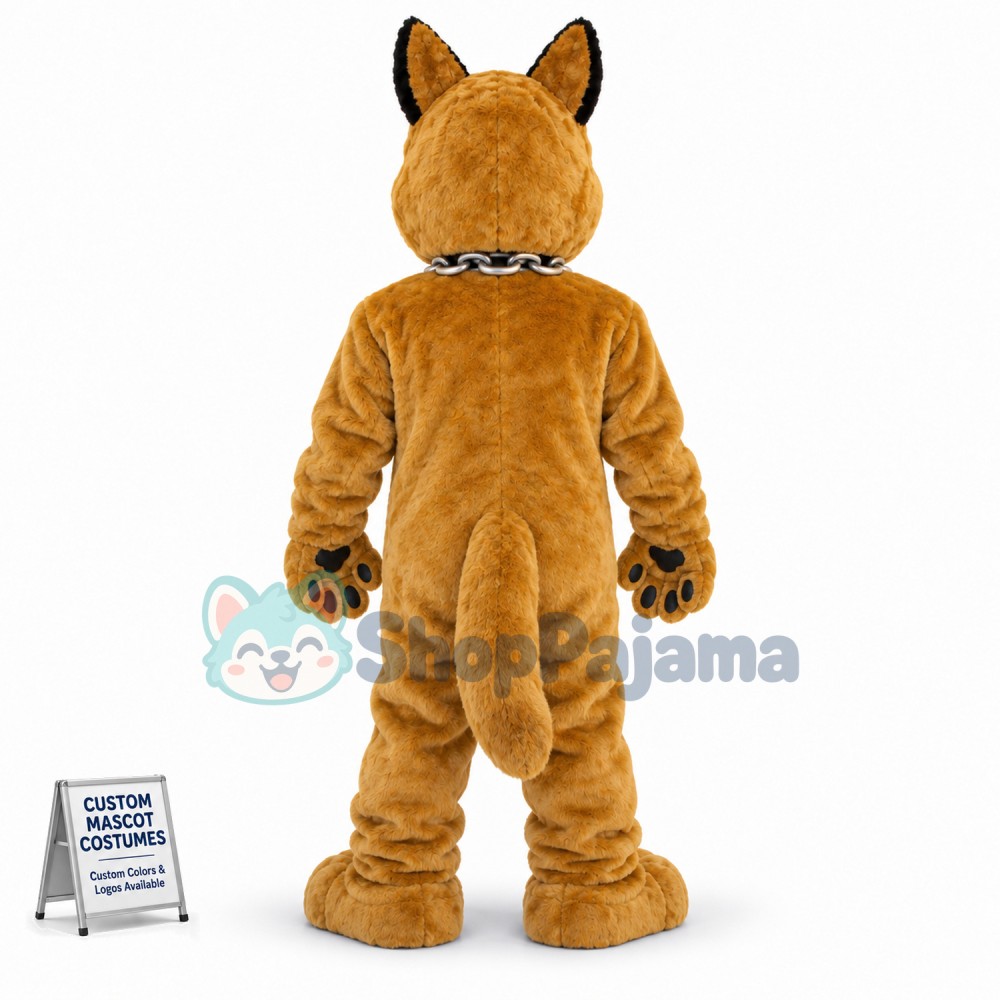 Honest Wolfdog With Silver Collar Mascot Costume