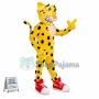 Complacent Sport Yellow Leopard Mascot Costume
