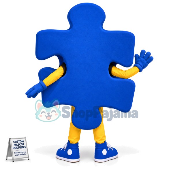 Blue Puzzle Mascot Costume For Lighting Company