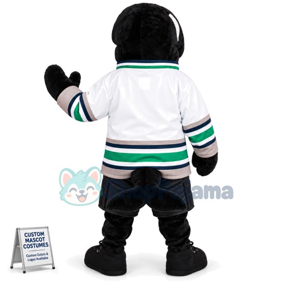 Black Whale With Angry Face Mascot Costume