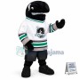 Black Whale With Angry Face Mascot Costume