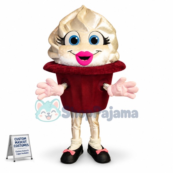 Chocolate Cone Ice Cream Mascot Cartoon Costume