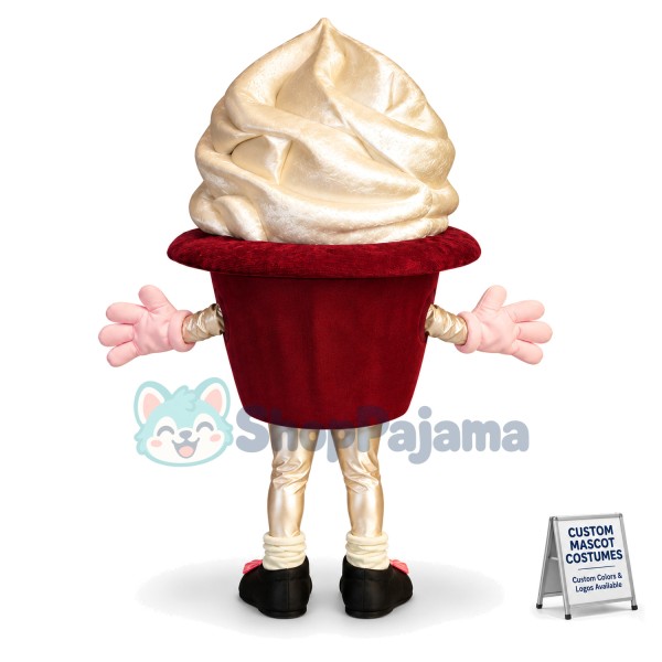 Chocolate Cone Ice Cream Mascot Cartoon Costume