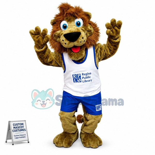 Active Lion of The Public Library Mascot Costume