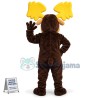 Adult Moose With Big Yellow Antlers Mascot Costume