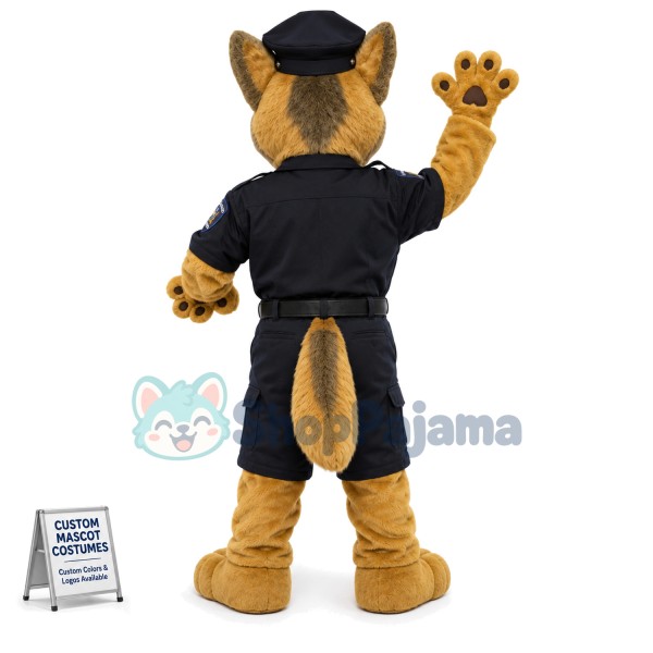 Arrested Police Wolf Dog of The Police Station Mascot Costume
