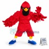 Wrestling Red Muscular Eagle Mascot Costume
