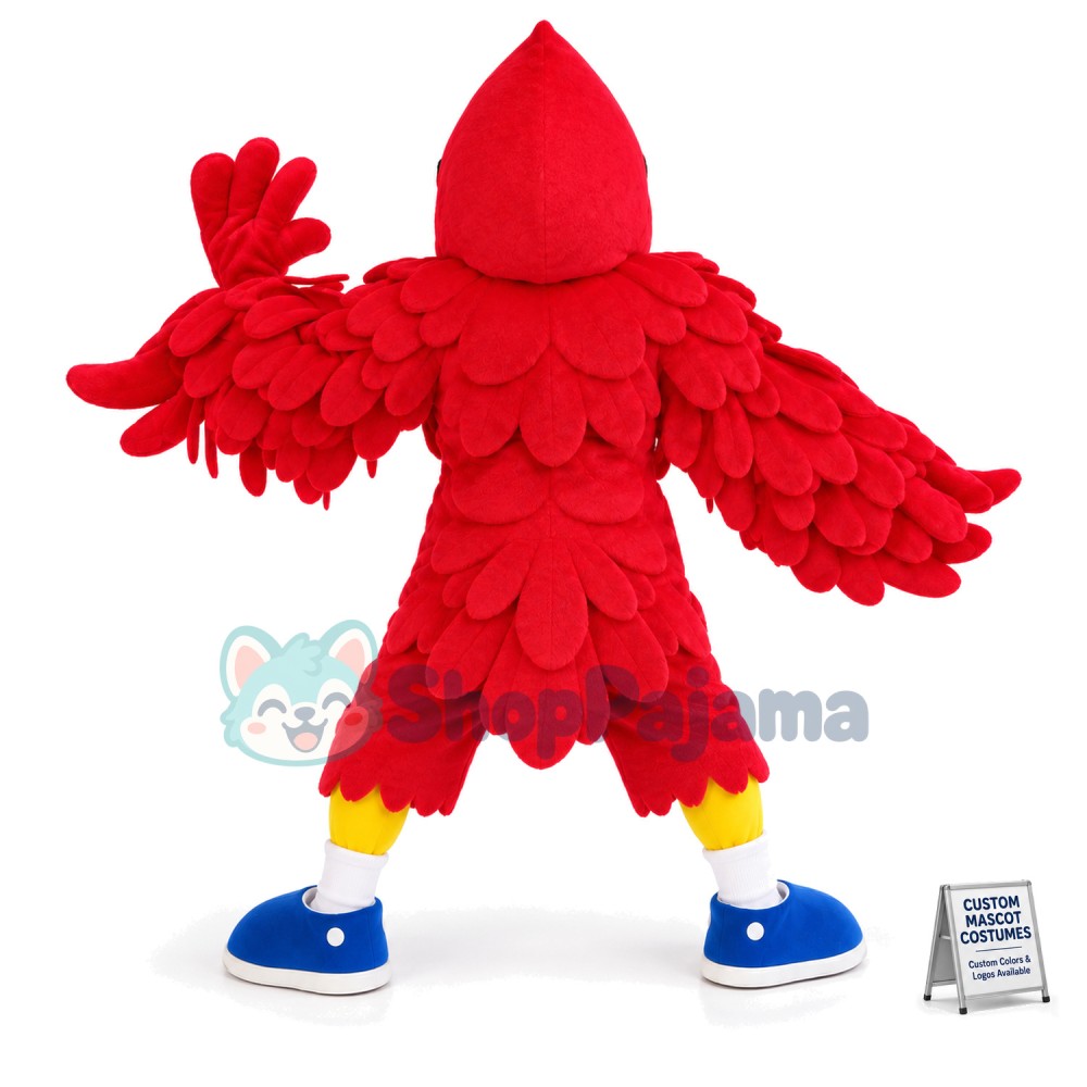 Wrestling Red Muscular Eagle Mascot Costume