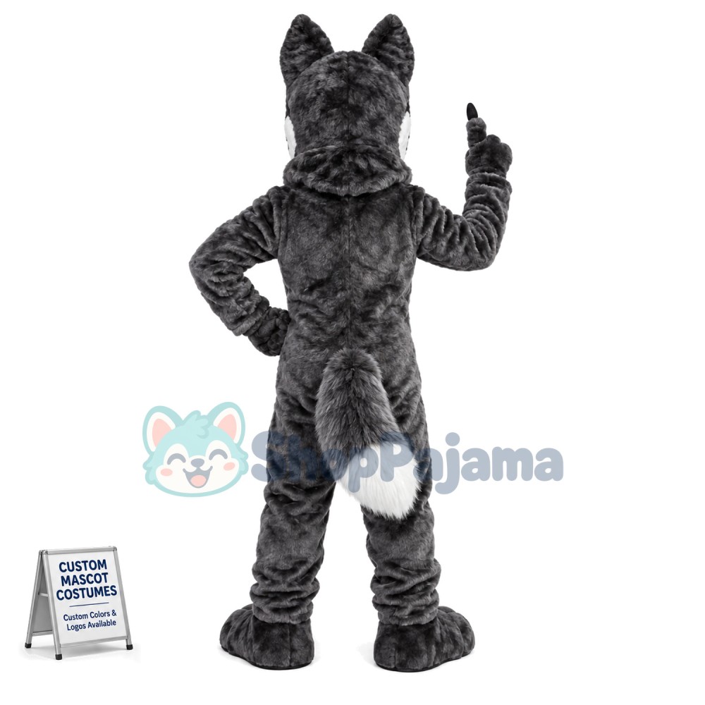 Tactical Meticulous Gray Wolf Mascot Costume