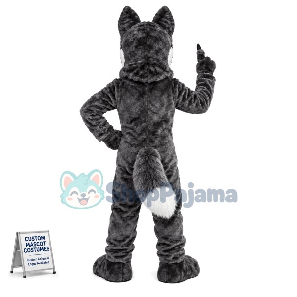 Tactical Meticulous Gray Wolf Mascot Costume