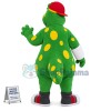 Bandaged Green Dinosaur Mascot Costume For Relief Agency