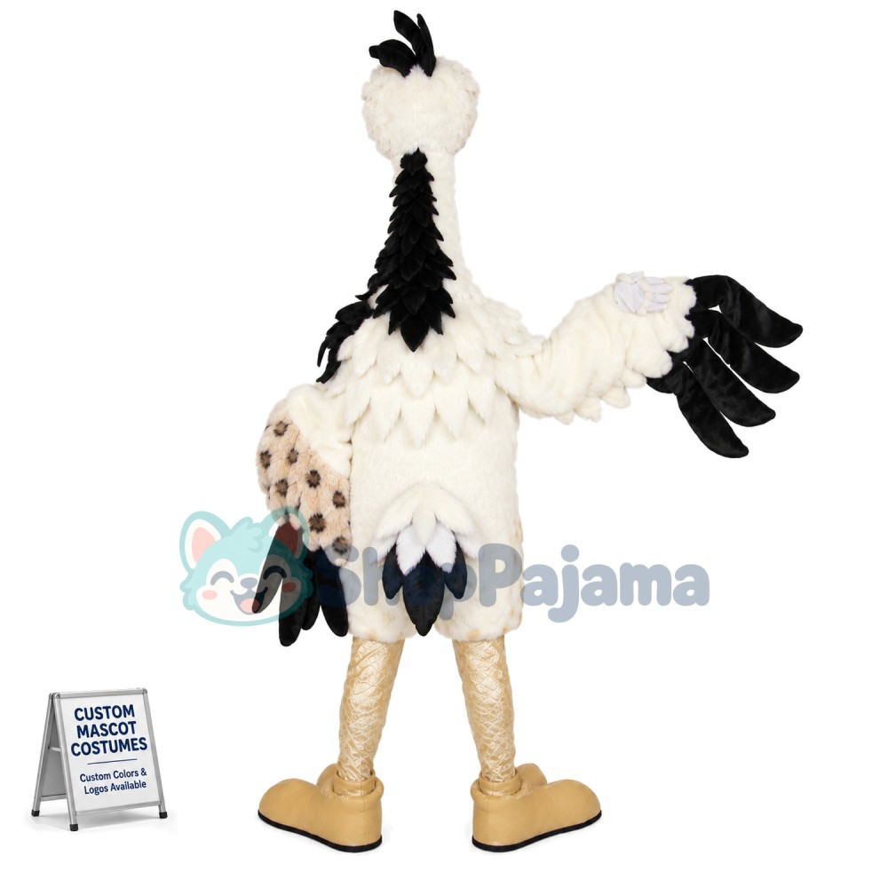 Panicked Bald Ostrich Mascot Costume