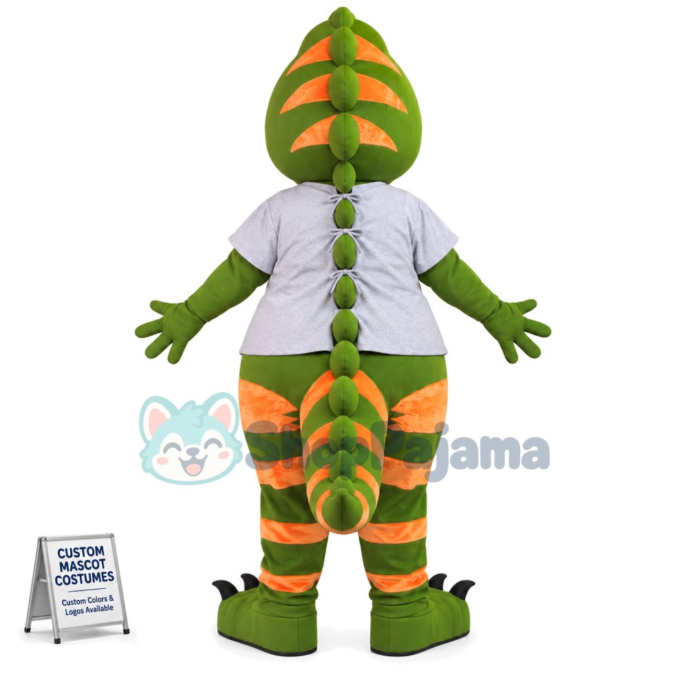 Frightening Green Tyrannosaurus Mascot Costume