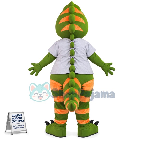 Frightening Green Tyrannosaurus Mascot Costume