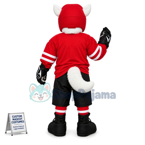 White Dog of The Hockey Club Mascot Costume