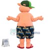 Sunglasses Pig In Beach Shorts Mascot Costume