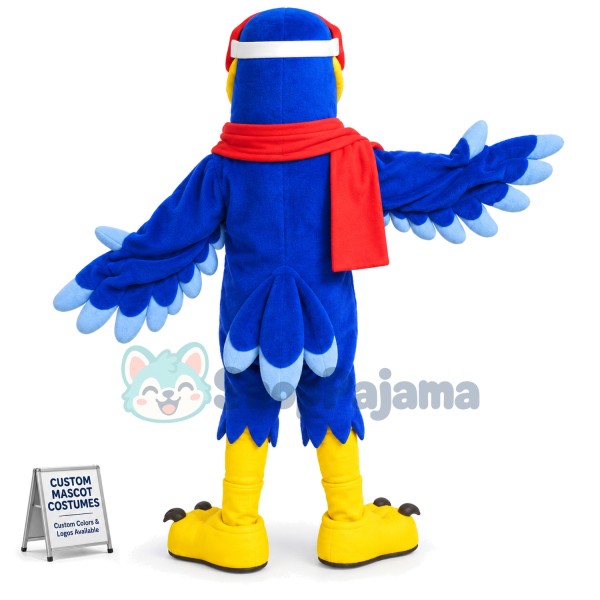 Blue Eagle With Goggles Mascot Costume