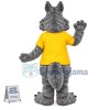 The Docile Wolf In Yellow Shirt Mascot Costume