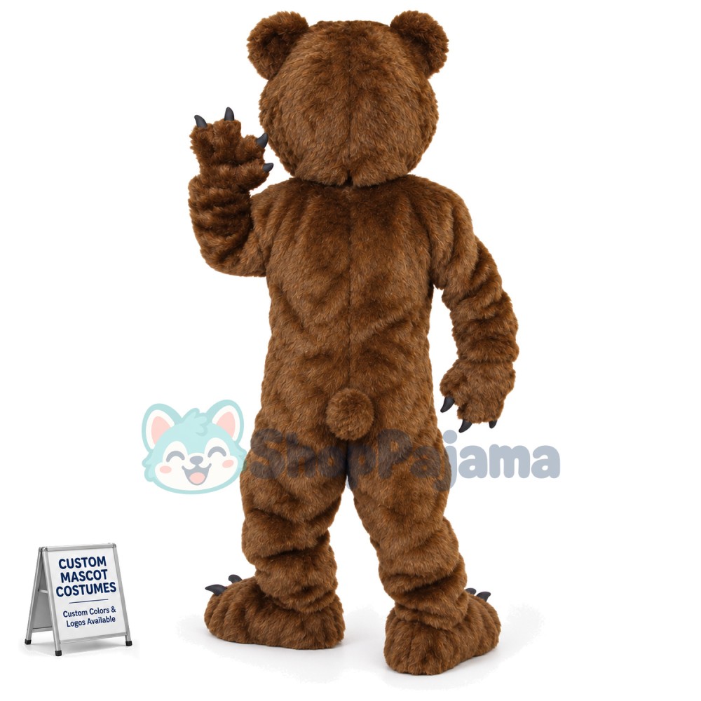 Vigorous Brown Bear Mascot Plush Costume