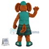 Tourist Guide Dog In The Green Vest Mascot Costume