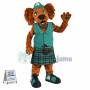 Tourist Guide Dog In The Green Vest Mascot Costume