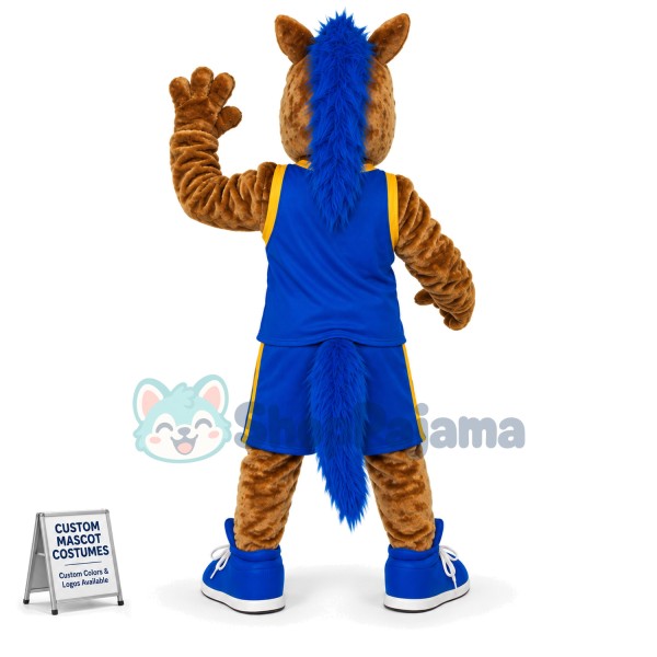 Stout Playing Brown Horse Mascot Costume