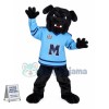 All Over Black Bulldog of Club Mascot Costume