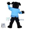 All Over Black Bulldog of Club Mascot Costume