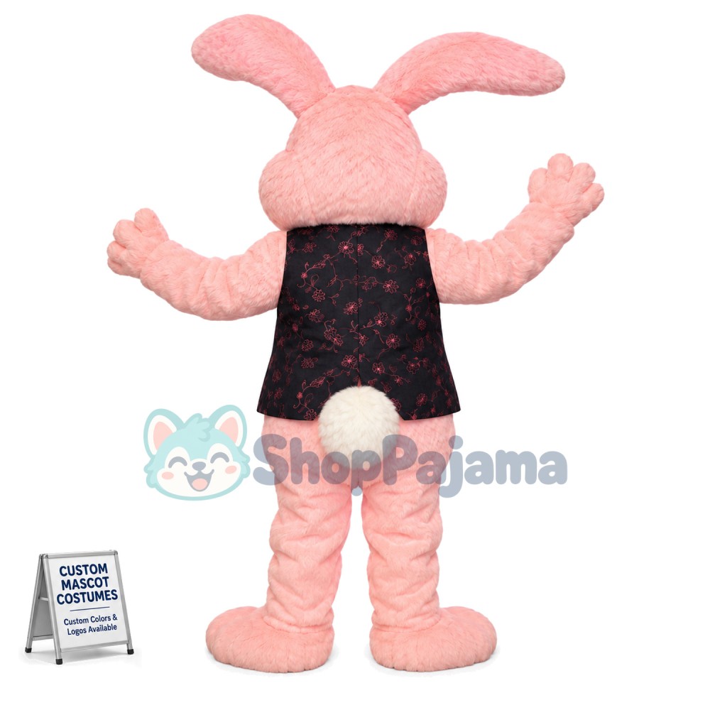 Pink Plush Rabbit Mascot Costume For Easter