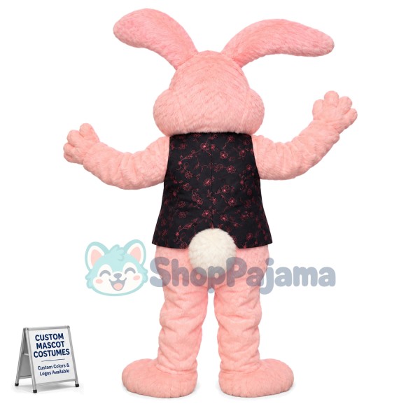 Pink Plush Rabbit Mascot Costume For Easter