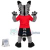 Alert Fierce Grey Lynx Mascot Costume