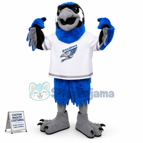Blue Power Eagle of Rugby Team Mascot Costume