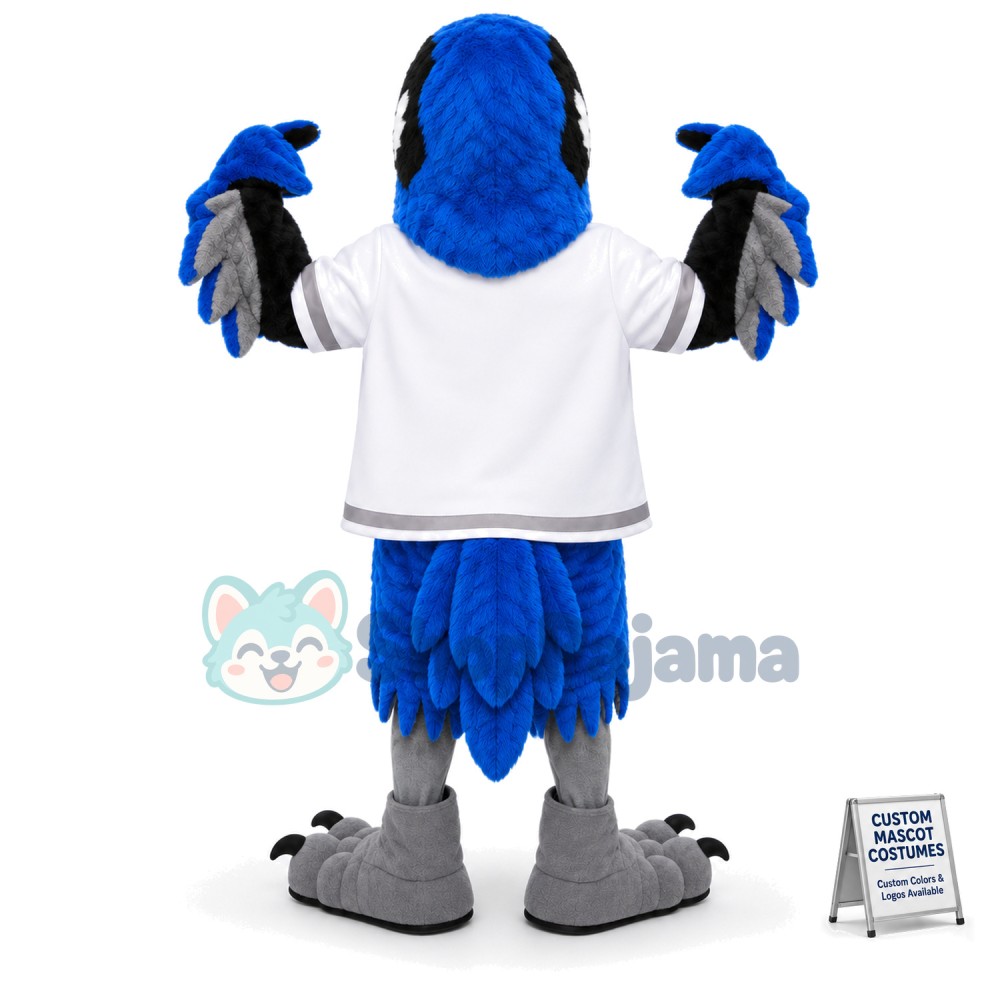 Blue Power Eagle of Rugby Team Mascot Costume