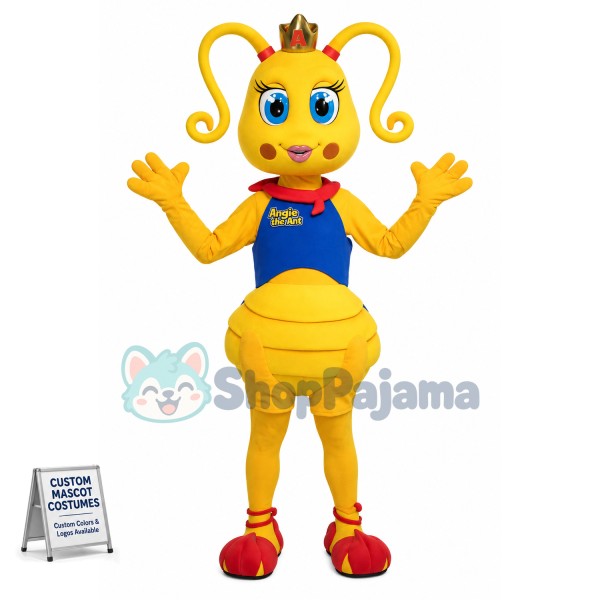 Yellow Ant With Coiled Tentacles Mascot Costume