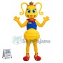 Yellow Ant With Coiled Tentacles Mascot Costume