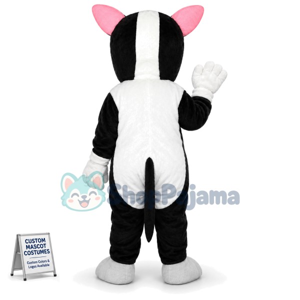 Black & White Dog Adult Mascot Costume