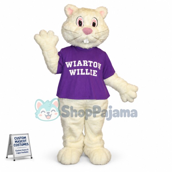 White Plush Groundhog Mascot Costume For Festival
