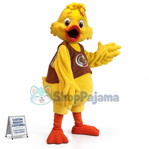 Surprised Community Duck Mascot Costume