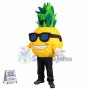 Fancy Cartoon Pineapple With Sunglasses Mascot Costume