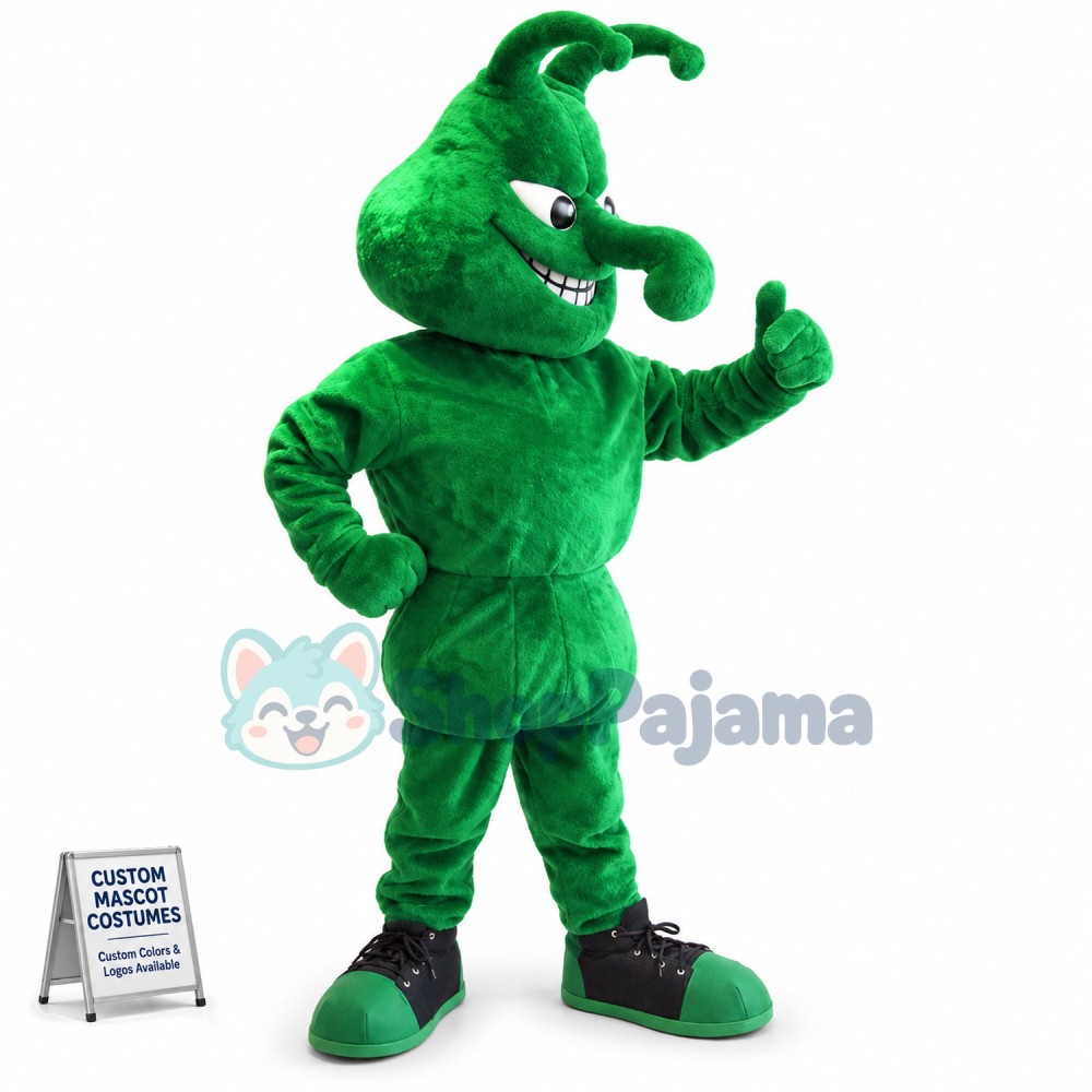 Whole Green Alien With Long Nose Mascot Costume