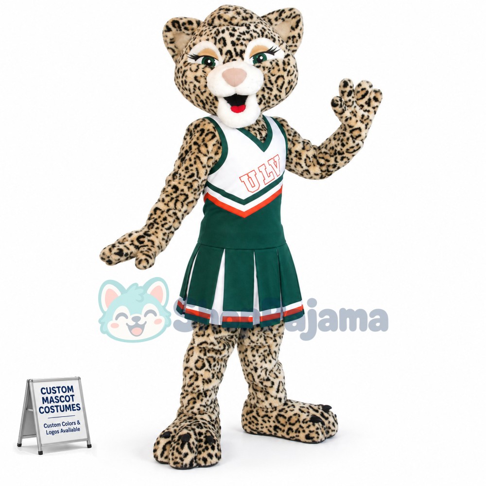 Cheerleader Leopard Mascot Costume of The University