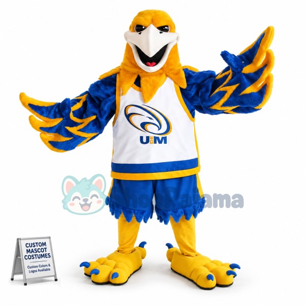 The University Energetic Blue Eagle Mascot Costume