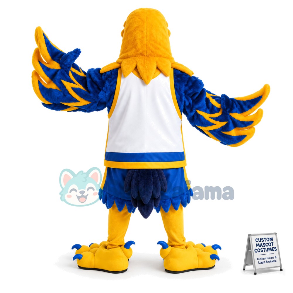 The University Energetic Blue Eagle Mascot Costume