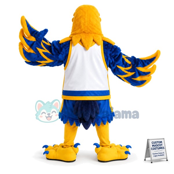 The University Energetic Blue Eagle Mascot Costume