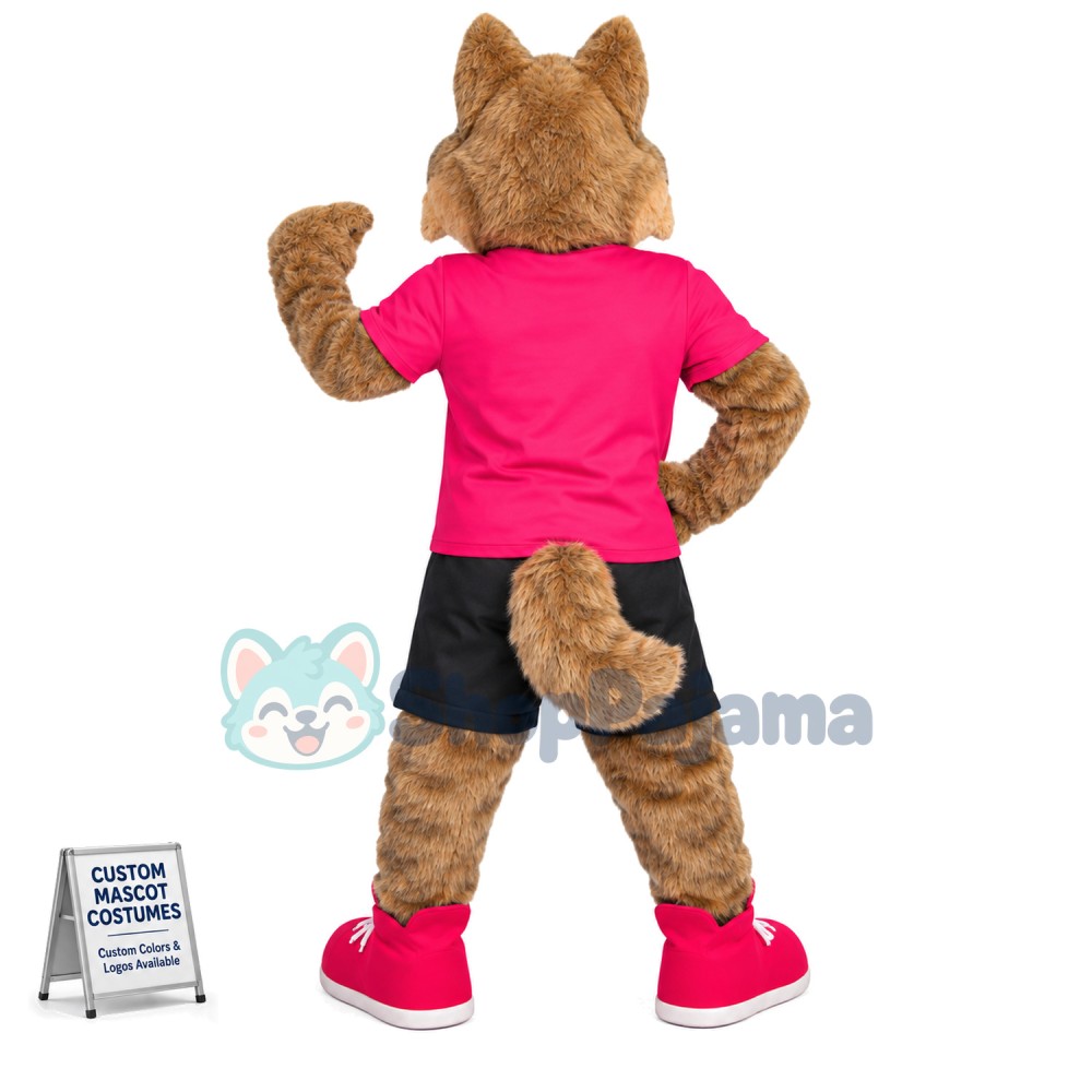 Athlete Brown Wolf Full of Energy Mascot Costume