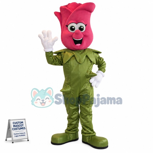 Bright Blooming Rose Mascot Costume