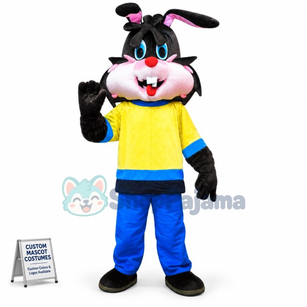 Brave Black Rabbit Mascot Thanksgiving Costume