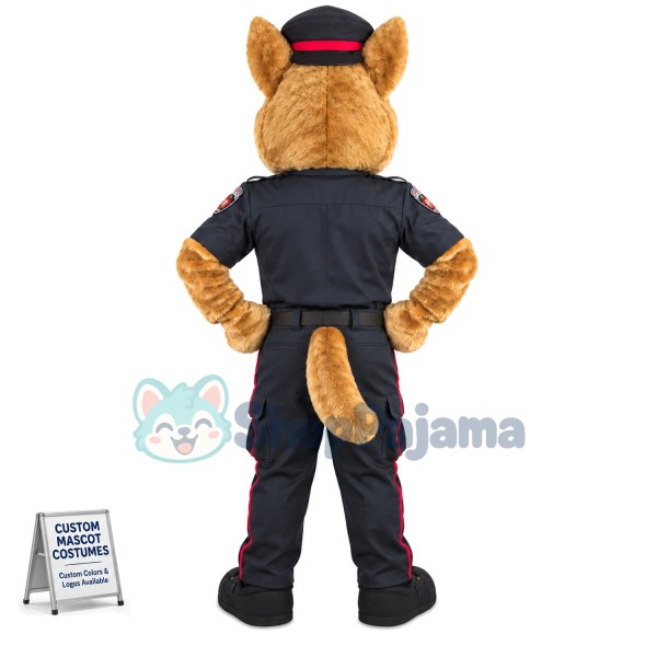 Upright Police Wolf Mascot Costume
