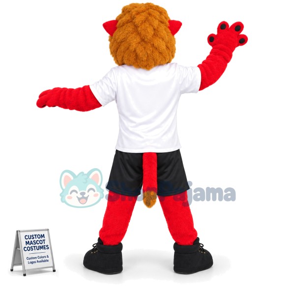 The Majestic College Red Lion Mascot Costume